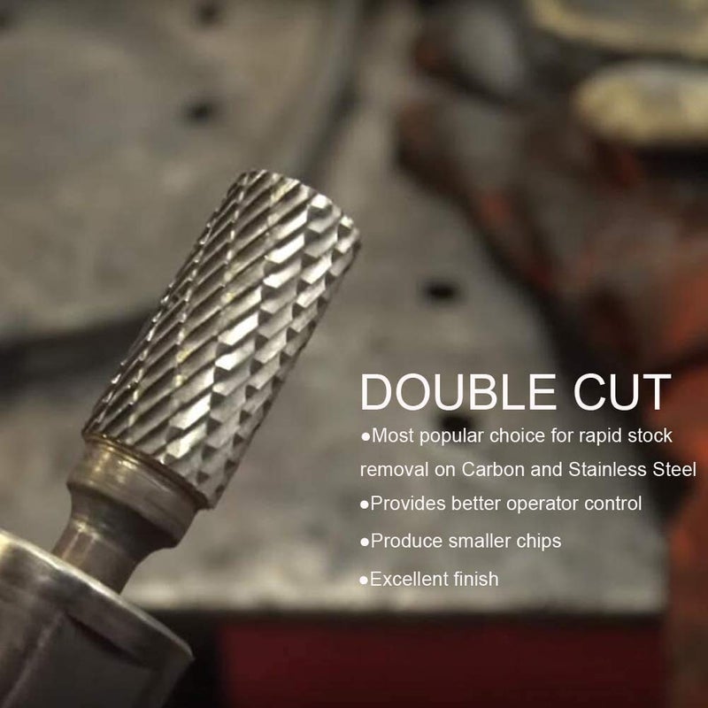 KOTVTM Tungsten Carbide Burr Set SA-5 Double Cut Rotary Burr File(1/2â€ cutter Dia X 1â€Cutter Length) with 1/4'' Shank for Die Grinder Drill Bits (Pack of 5)â€¦ - Image 3